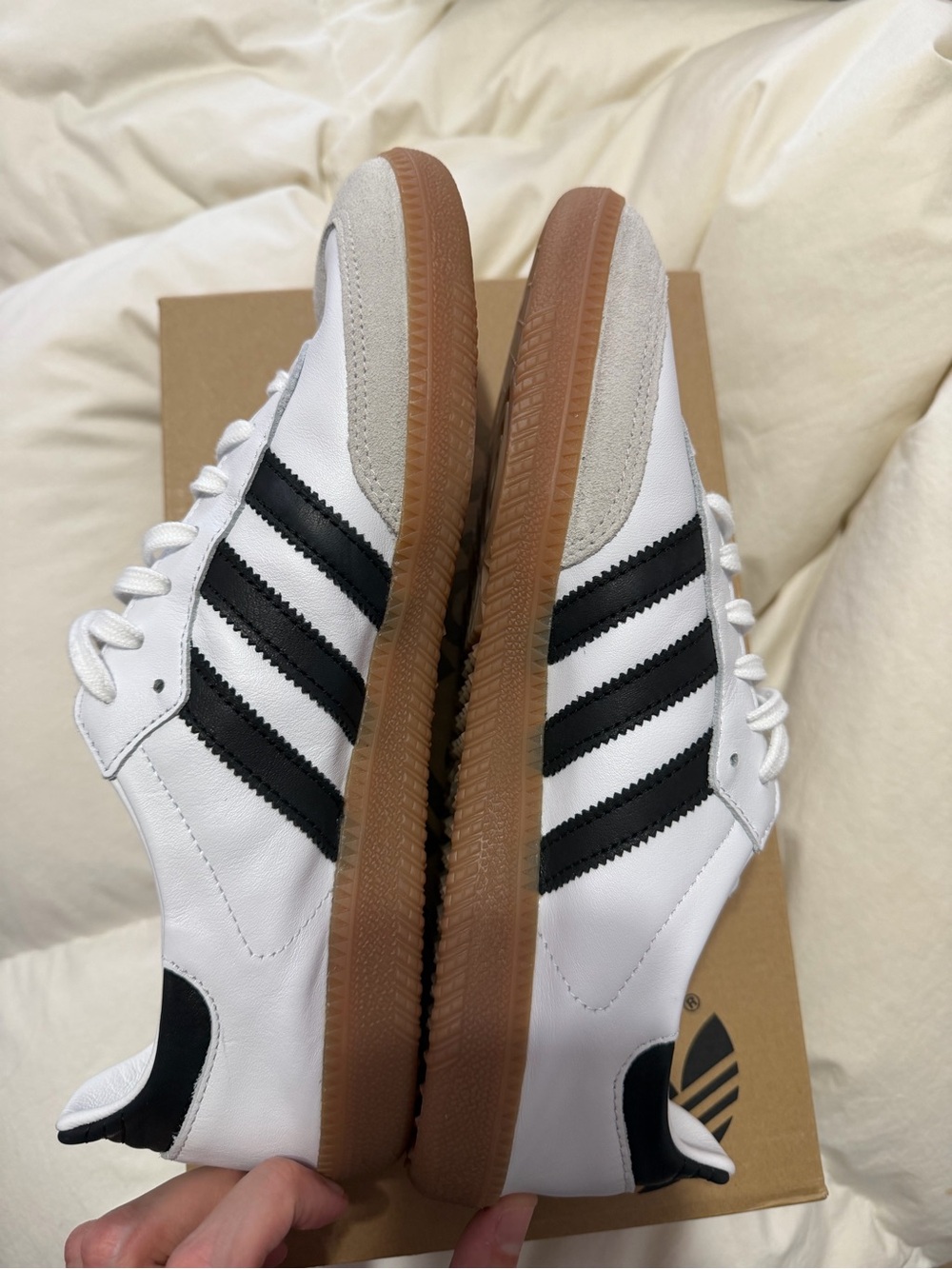 Adidas Samba Decon White and Black Samba Sneakers with Gum Sole - Picture 7 of 8